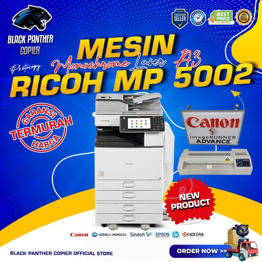 Jual Paket Usaha Mesin Fotocopy Ricoh MP 5002 Mesin Fotokopi Hitam ...