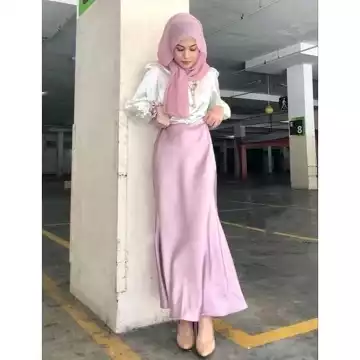 Satin Long Skirt Rok Satin Silk Panjang M Sampai XXL