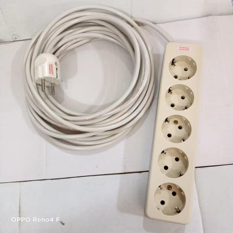 Jual Stop Kontak terminal Tembaga RAKITAN 5 Lubang+Kabel 1-15Meter ...