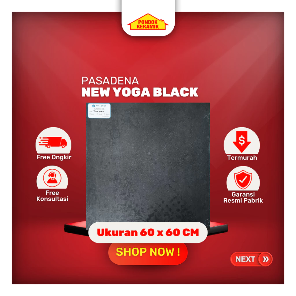 Granit Lantai Pasadena 60x60 New Yoga Black Granit Matt