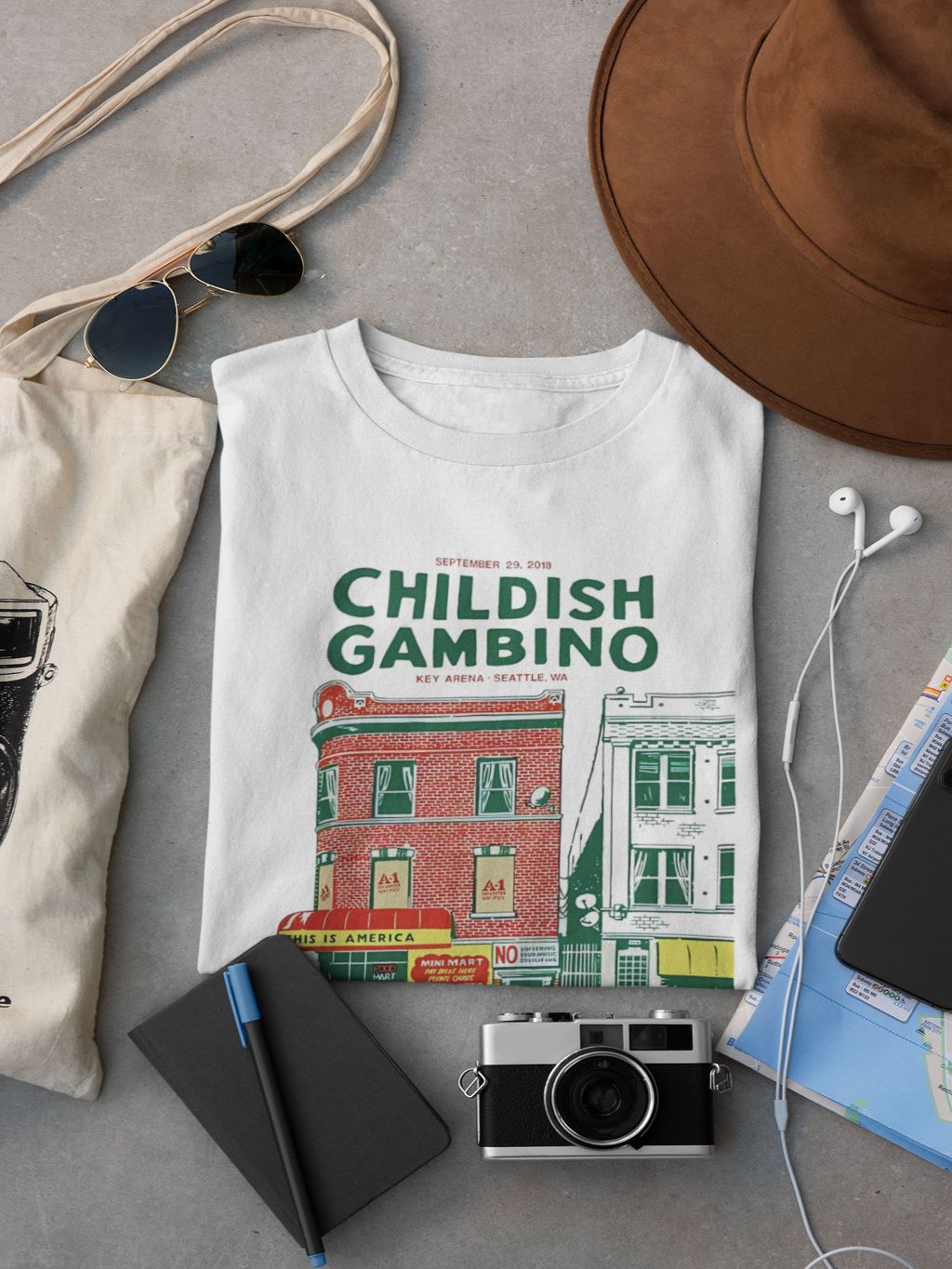 Jual Dtg.Bdg Kaos Childish Gambino Merch This Is America Seattle Tour T ...