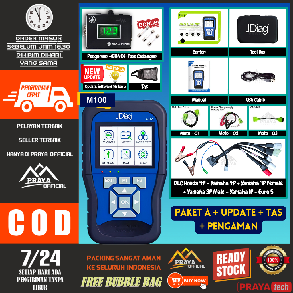 Jual MOTO SCANNER JDIAG M100 SCANNER JDIAG M 100 SCANNER MOTOR INJEKSI ...