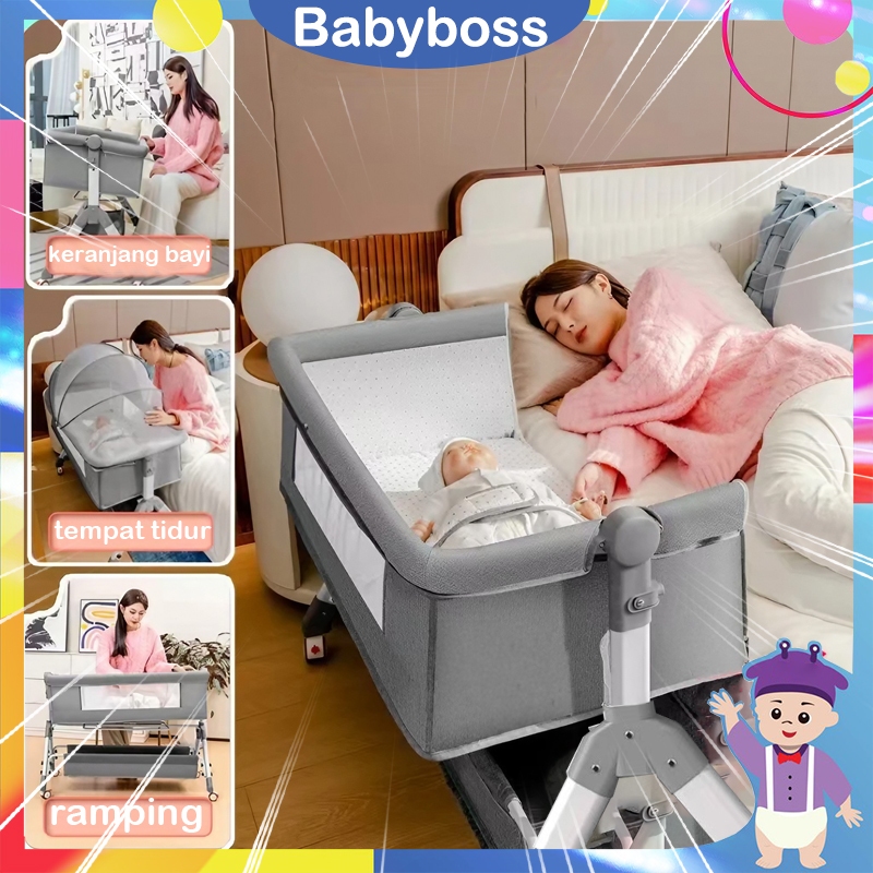 Jual [Tinggi dapat disesuaikan]Tempat tidur Bayi Box Bayi Kursi goyang ...