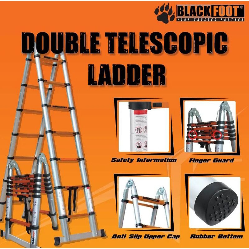 Jual TANGGA TELESCOPIC LADDER BLACKFOOT MODEL A 5MTR /500CM/2,5MTR + 2 ...