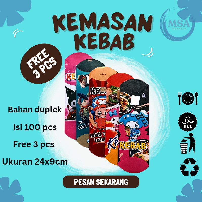Jual Kemasan kebab Packaging kebab Box kebab Wadah kebab Bungkus kebab ...