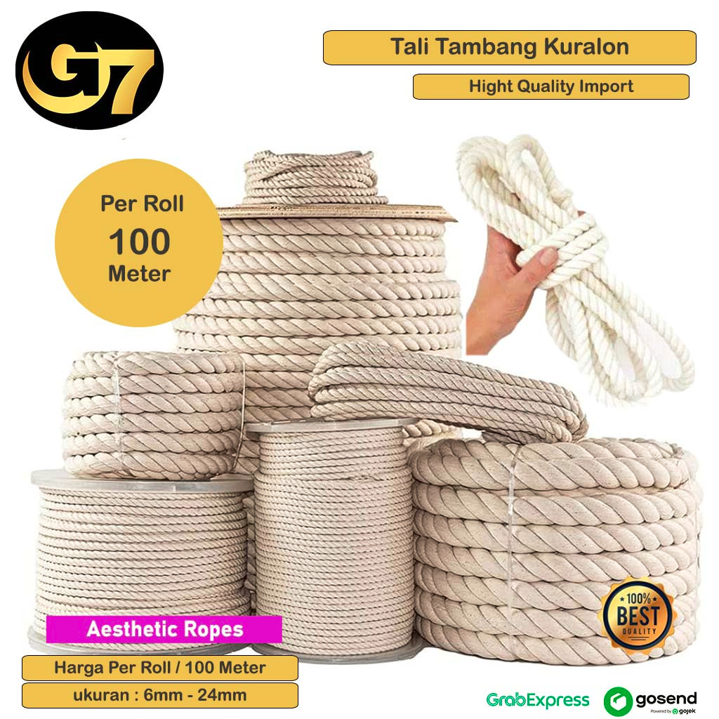 Jual Tali Tambang Kuralon Per Roll Tali Guralon Bahan Kain Katun Cutton ...