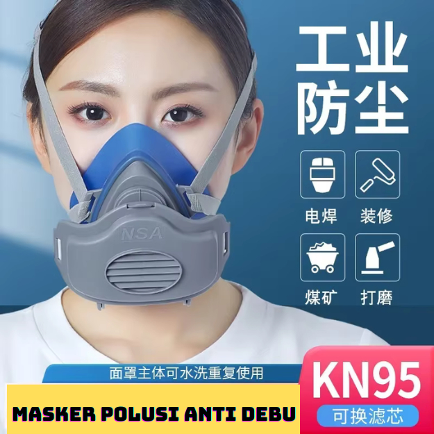 Jual KALLA POWECOM Masker Gas Respirator Polusi Anti Debu Tukang cat ...
