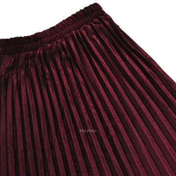 Me Amo Rok Wanita Plisket Bludru Velvet Premium