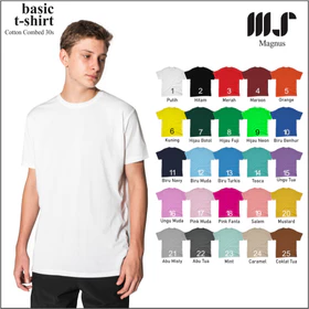 MAGNUS Baju Tshirt Kaos Polos Pria Wanita Dewasa Lengan Pendek 100 Katun 30s Premium 25 Warna
