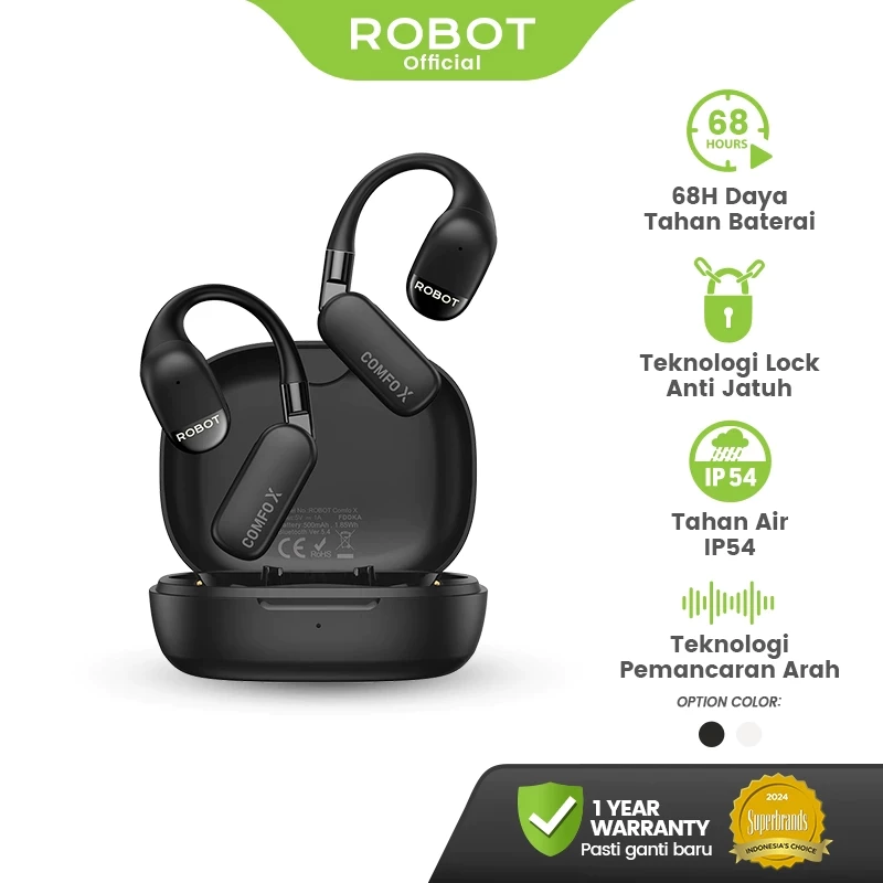VIVAN X ROBOT OWS 2 Open-Ear Wireless Stereo Earphone Audio TWS 960mAh Deep Blue/Lime Green - Garansi 1 Tahun