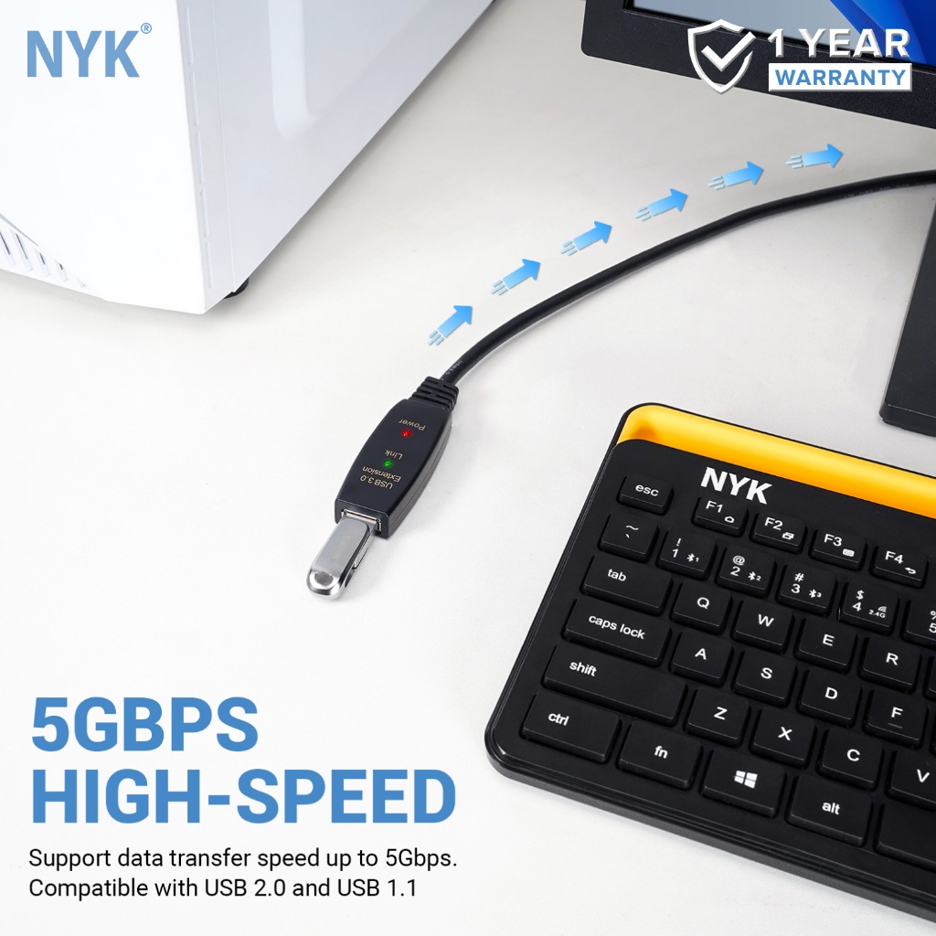 NYK Kabel Extension USB 3.0 Extender Aktif with Chipset 5 Meter COD (5)