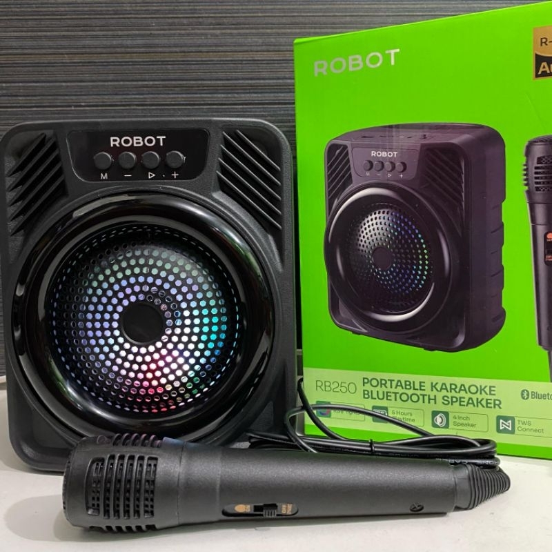 Jual ROBOT RB250 PORTABLE KARAOKE Bluetooth Speaker RGB LIGHTS 5.3 ...
