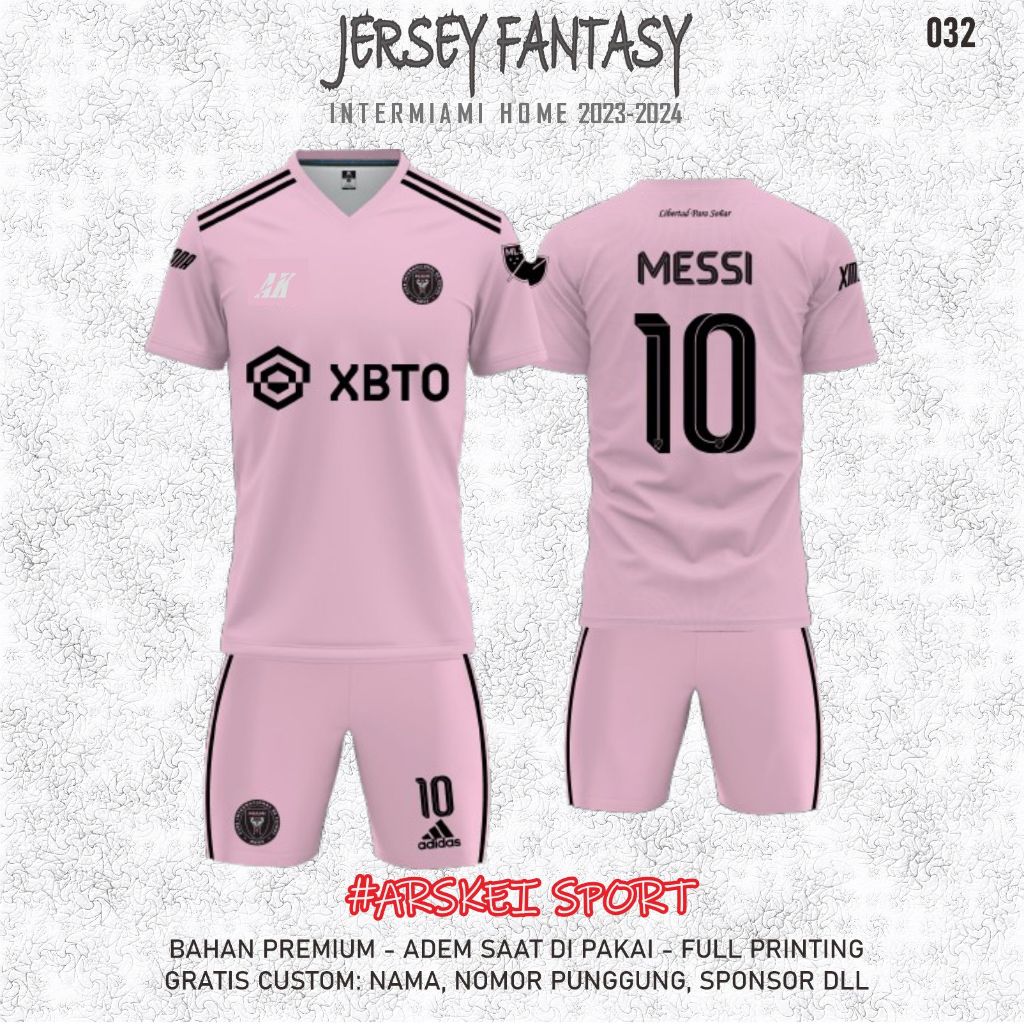 Jual Jersey Bola Custom Nama dan Nomor Klub Intermiami Home 2023-2024 ...