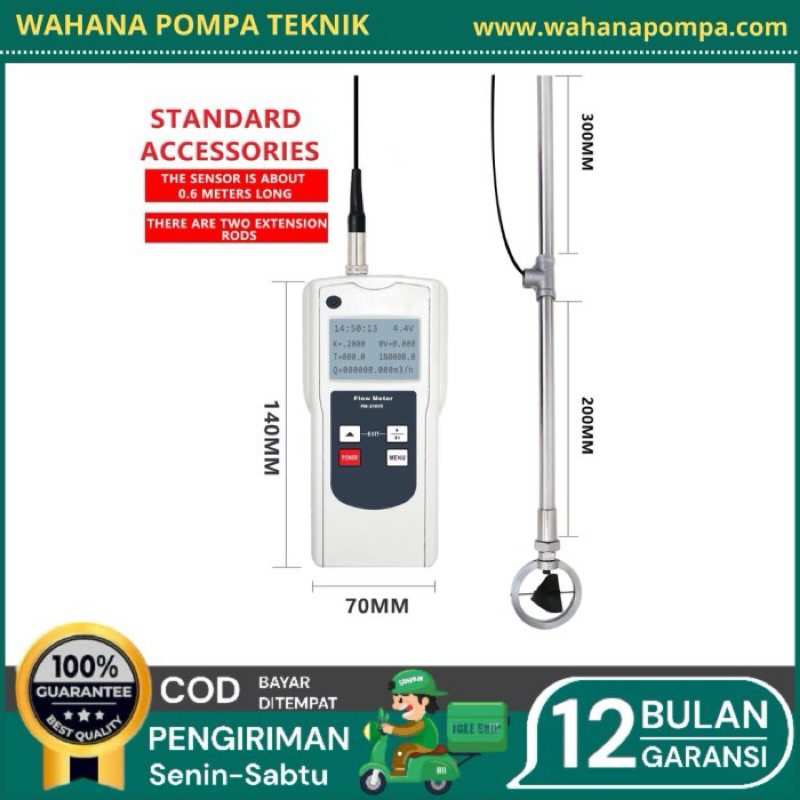 Jual open channel current portable flow meter FM-210V5 digital water ...