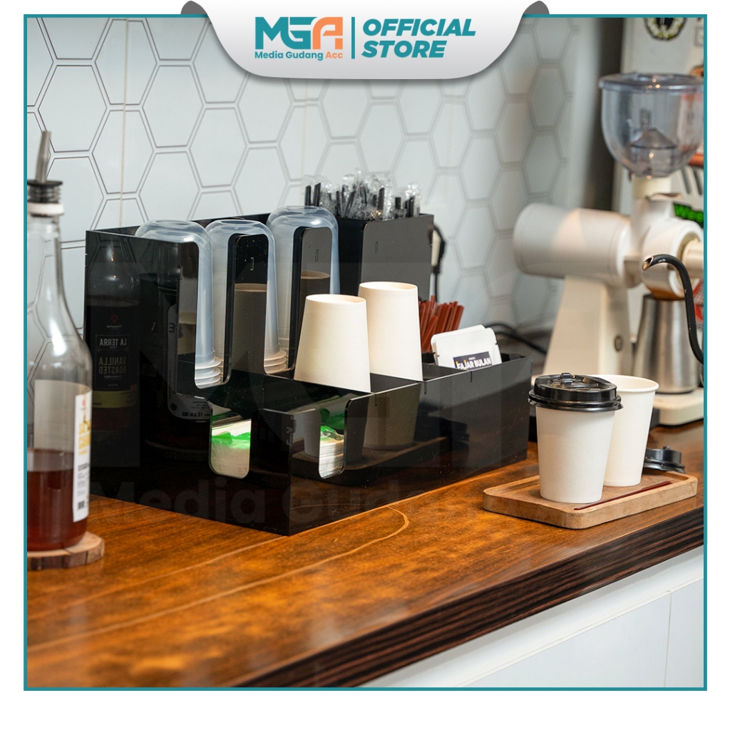 Jual RAK PAPER CUP 12 SLOT 2MM 3MM COFFEE HOLDER ORGANIZER AKRILIK CAFÉ ...