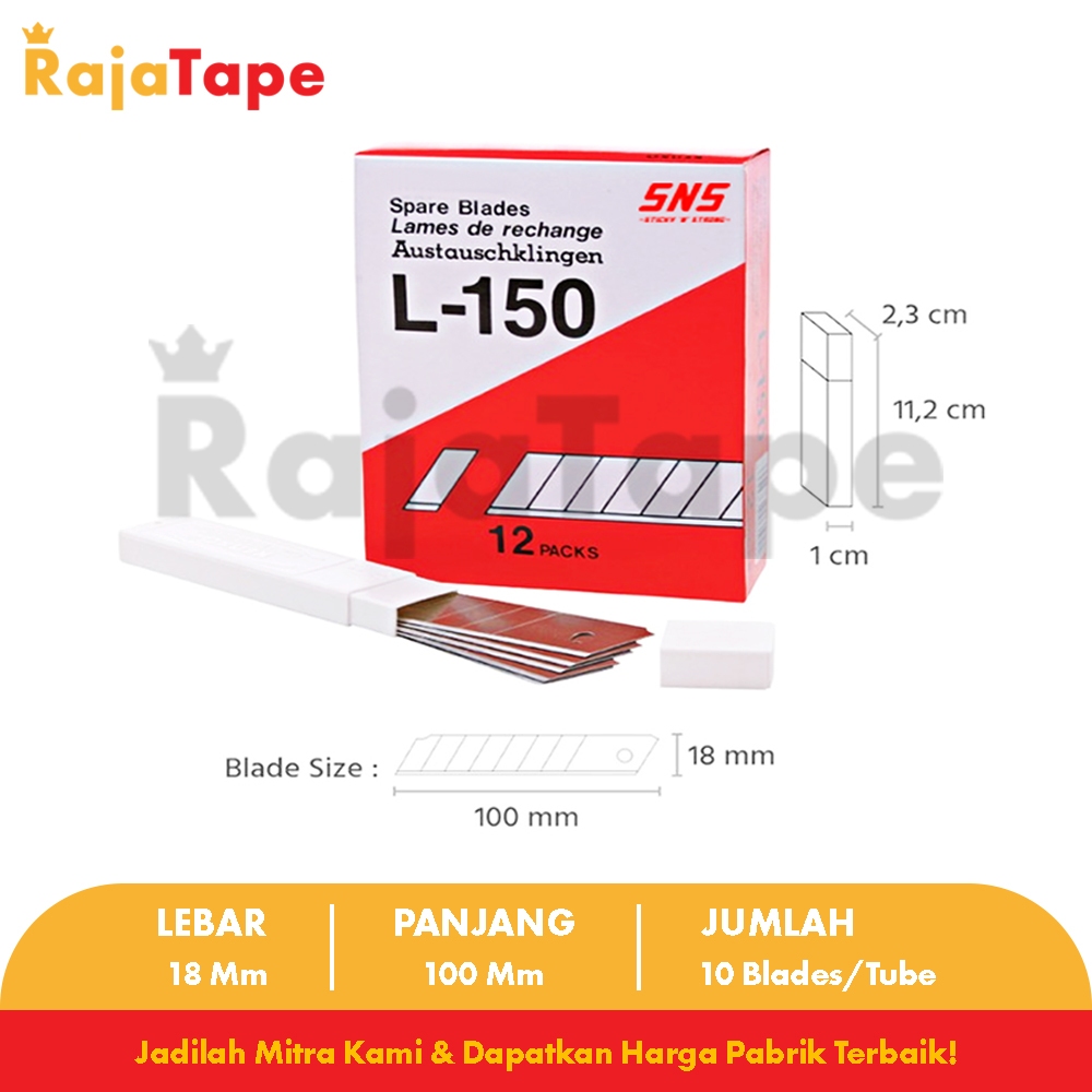 Jual Isi Pisau Cutter Besar / Refill Cutter Besar H-500 (1 Tube isi 10 ...