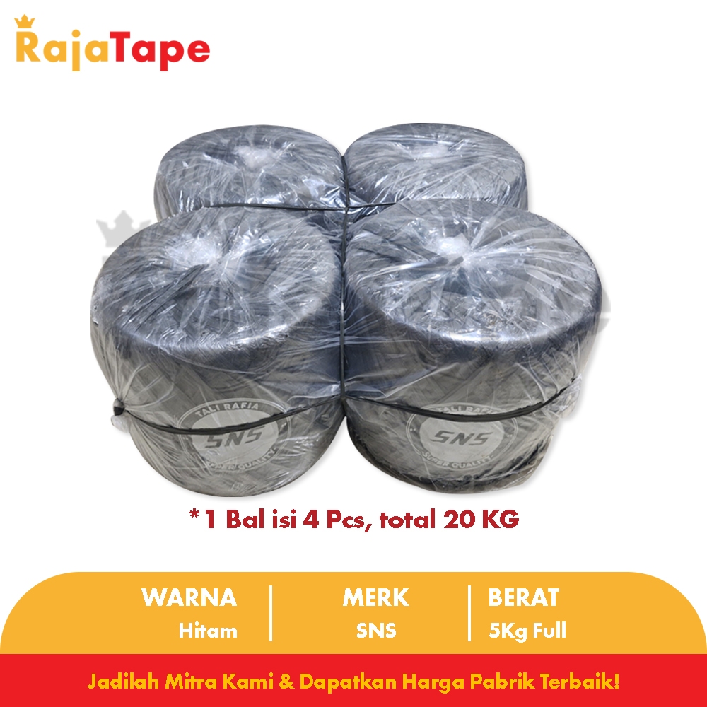 Jual Tali Rafia Hitam 5 KG Tebal (Raja Tape) | Shopee Indonesia