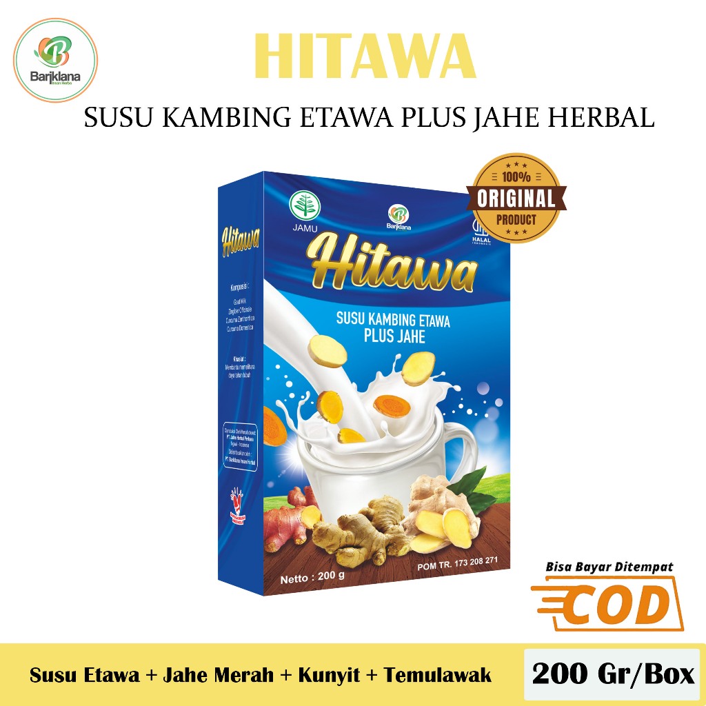 Jual Hitawa Susu Kambing Etawa Plus Jahe Herbal 200Gr Original Atasi ...