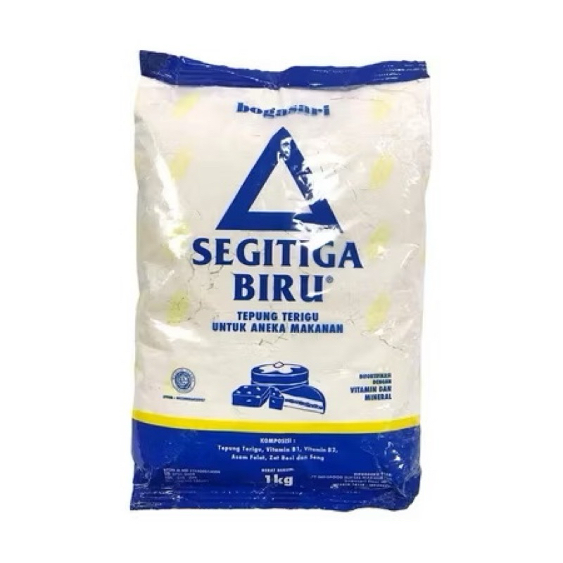Jual SEGITIGA BIRU TEPUNG TERIGU UKURAN 1000GR BAHAN ROTI KUE PROTEIN ...