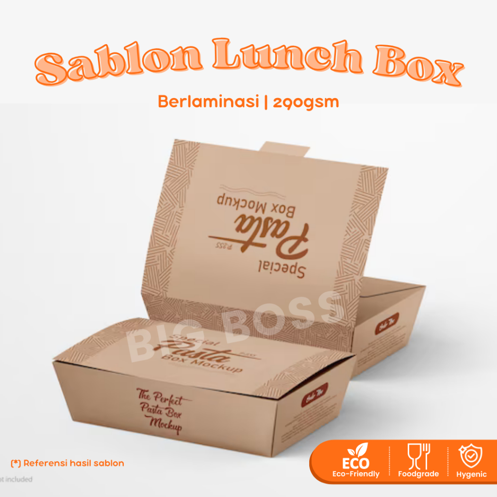 Jual [CUSTOM SABLON] Paper Lunch Box Food Grade Laminasi / Kotak Makan ...