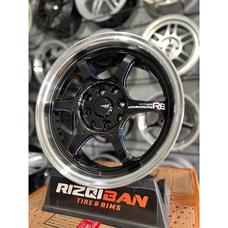 Jual velg advan rg d2 r15 black rainbow lebar 6,5 et42 kondisi baru ...