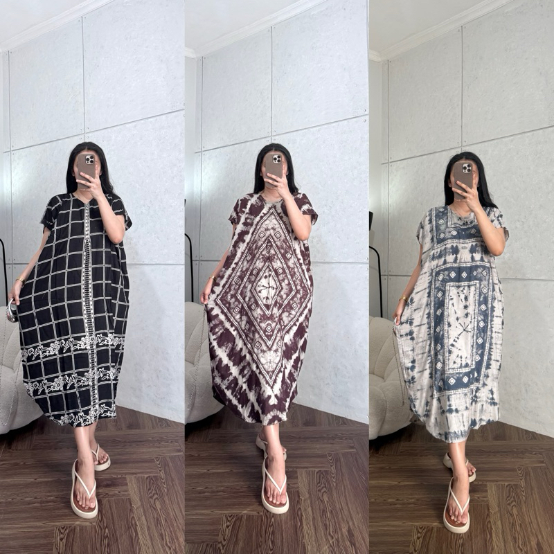Jual daster lawa sasirangan daster busui resleting depan rayon premium ...