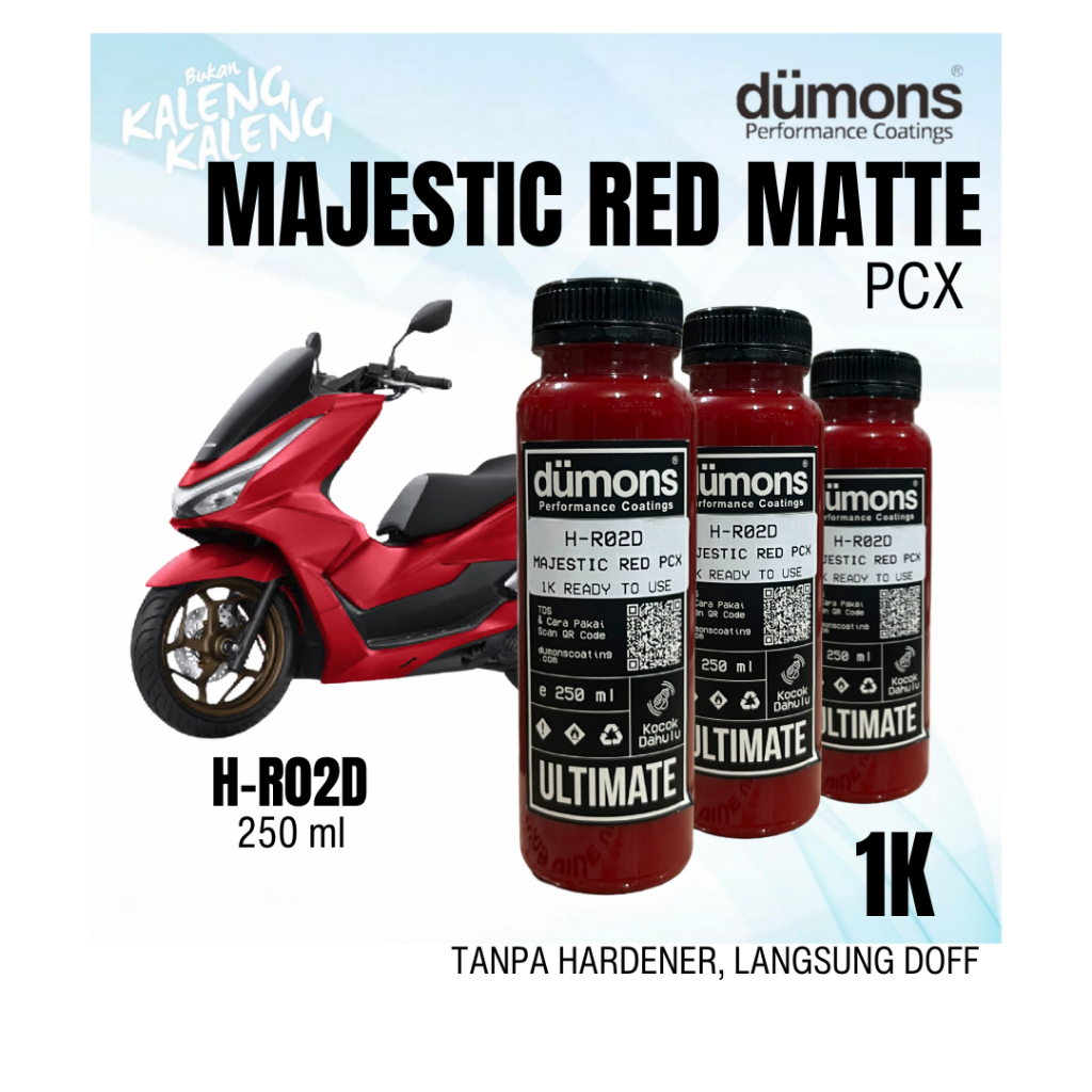 Jual MAJESTIC RED MATTE PCX H-R02D Ultimate Motor Ready Mix PU 250 ml ...