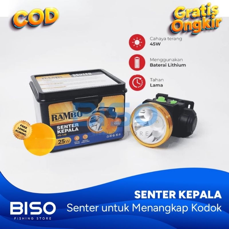 Jual BISO Headlamp Lampu Senter Kepala Charge 25w | Senter untuk ...