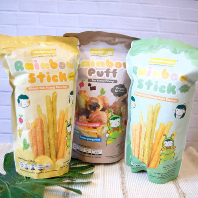Jual Sunskrips Rainbow Stick Cheese Rainbow Puff Choco Cheese cemilan ...