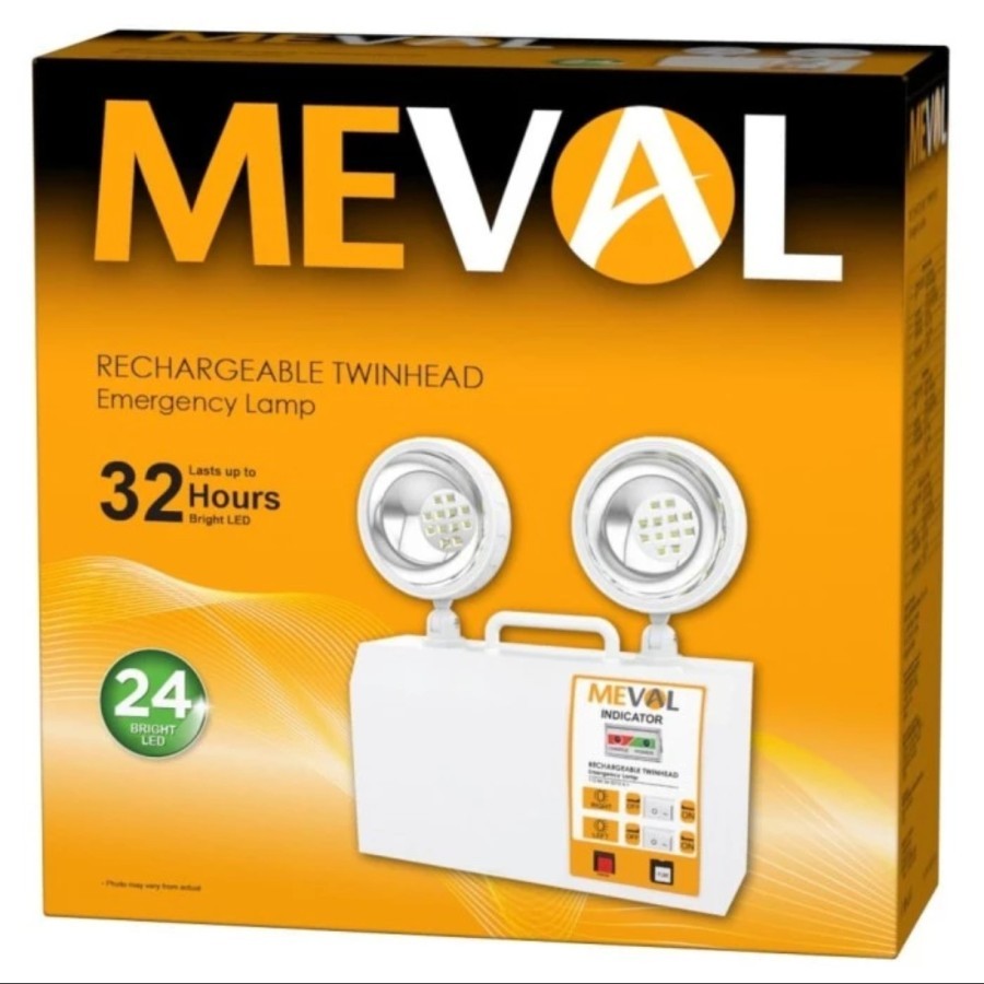 Jual Lampu Emergency Rechargeable Meval Twinhead MP2-02A | Shopee Indonesia