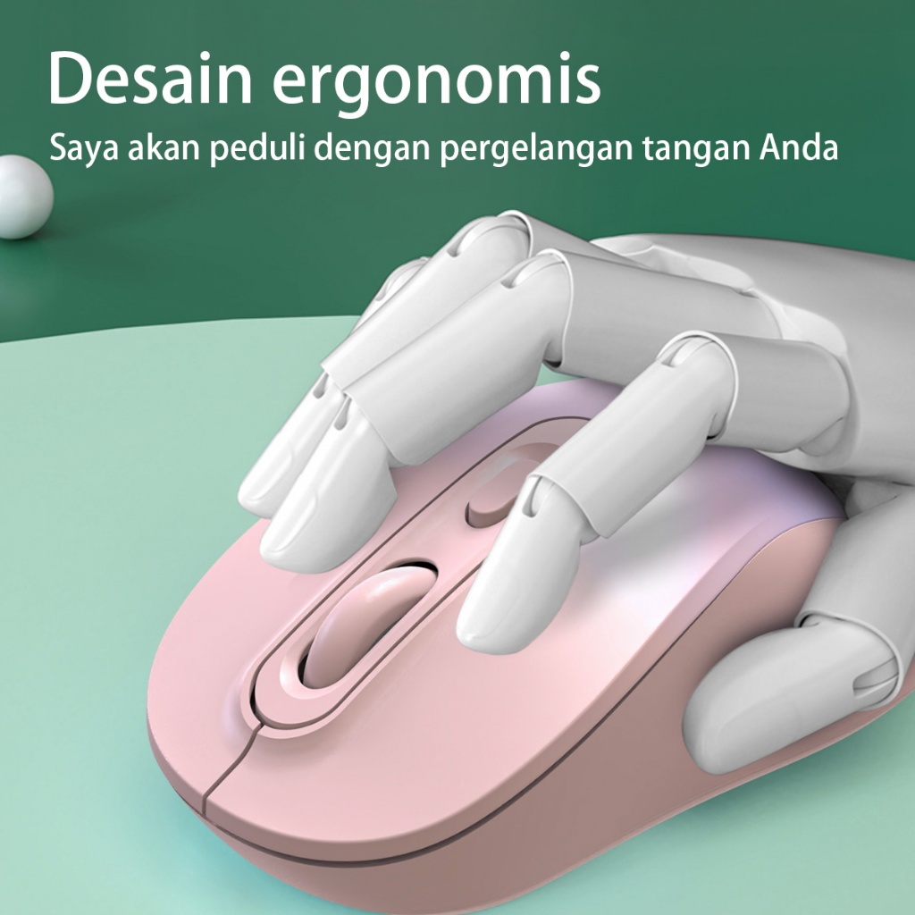 Jual Skylumba Dual Mode Colorful Wireless Mouse Silent Click Bluetooth ...