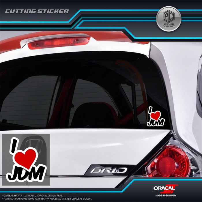 Jual Sticker Cutting I Love Jdm Stiker Kaca Body Mobil | Shopee Indonesia