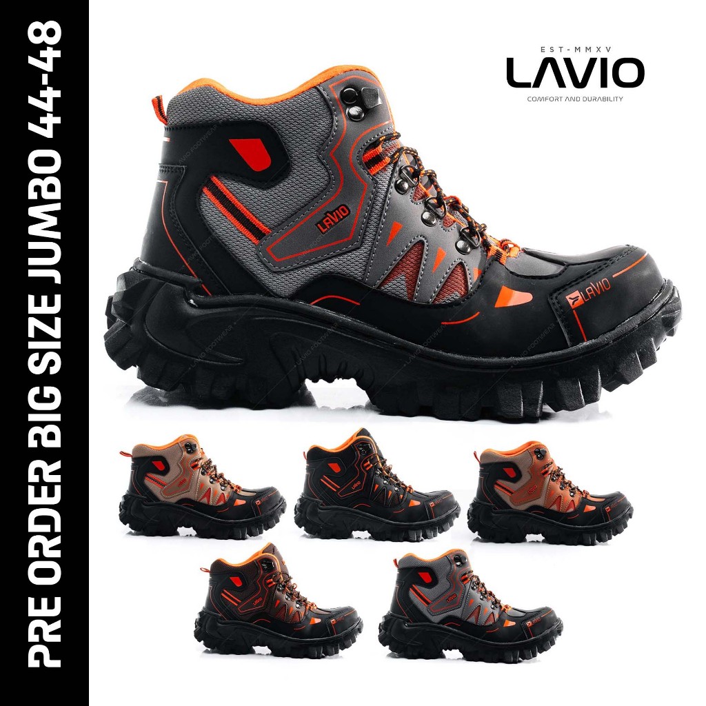 Jual Lavio Sepatu Pria Boots Safety High Kerja Proyek Gunung Hiking ...