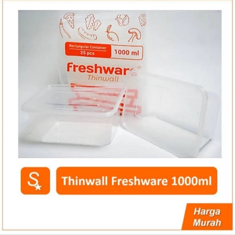 Jual Thinwall Persegi 1000 ml Food Container Box Murah Tempat Kotak ...