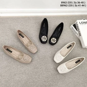 Simoncelli Sepatu Big Size Dan Normal 36 44 Wanita Flatshoes Mutiara Polos Sepatu Kerja Hitam