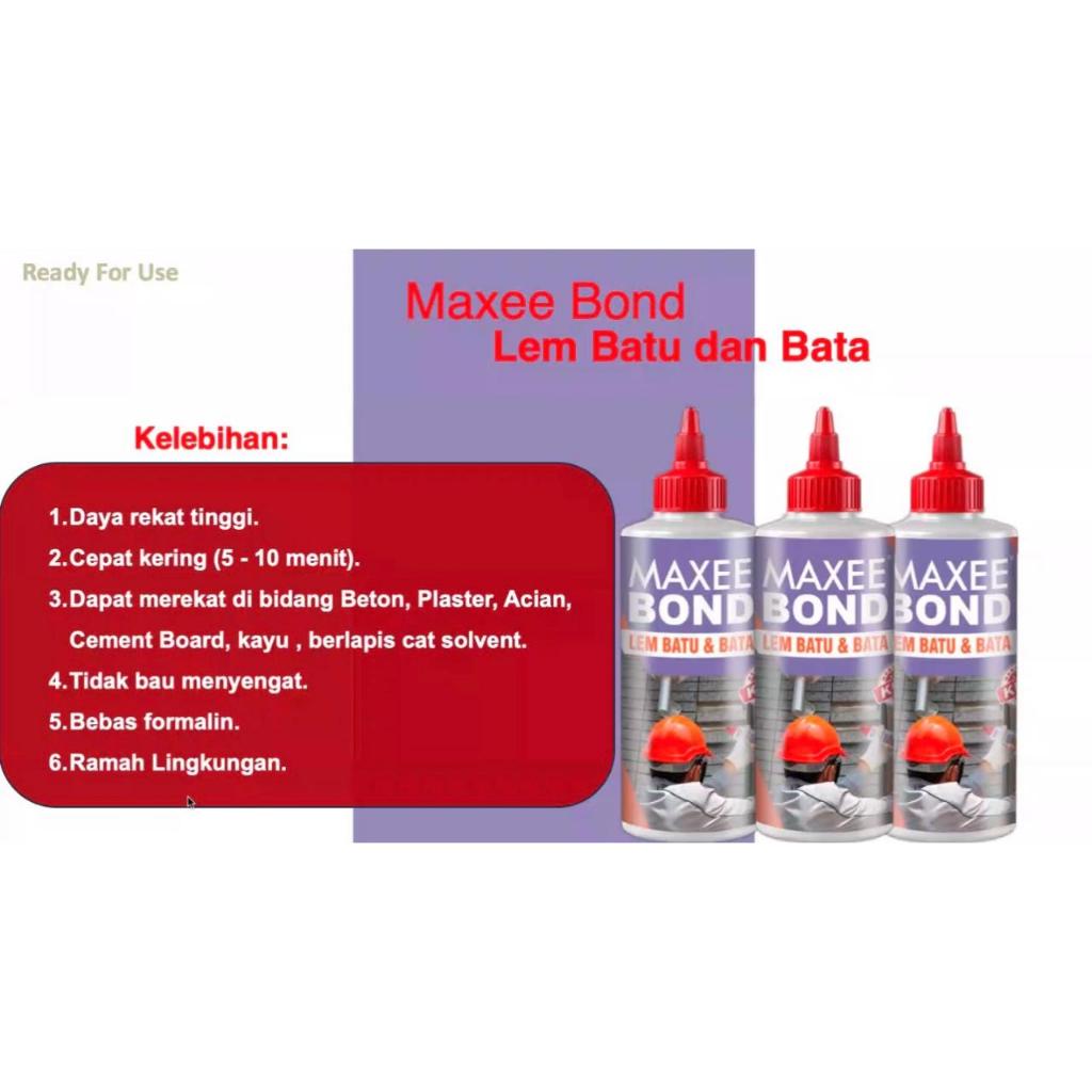 Jual maxee bond lem batu dan bata instan siap pakai botol 0.5 kg ...