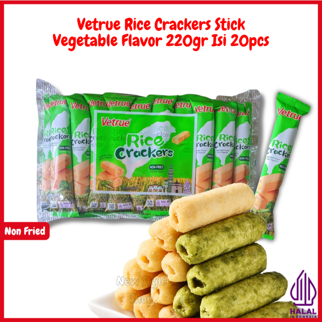 Jual Vetrue Rice Crackers Stick Vegetable & Cheese Flavor 220gr 1 Pack ...