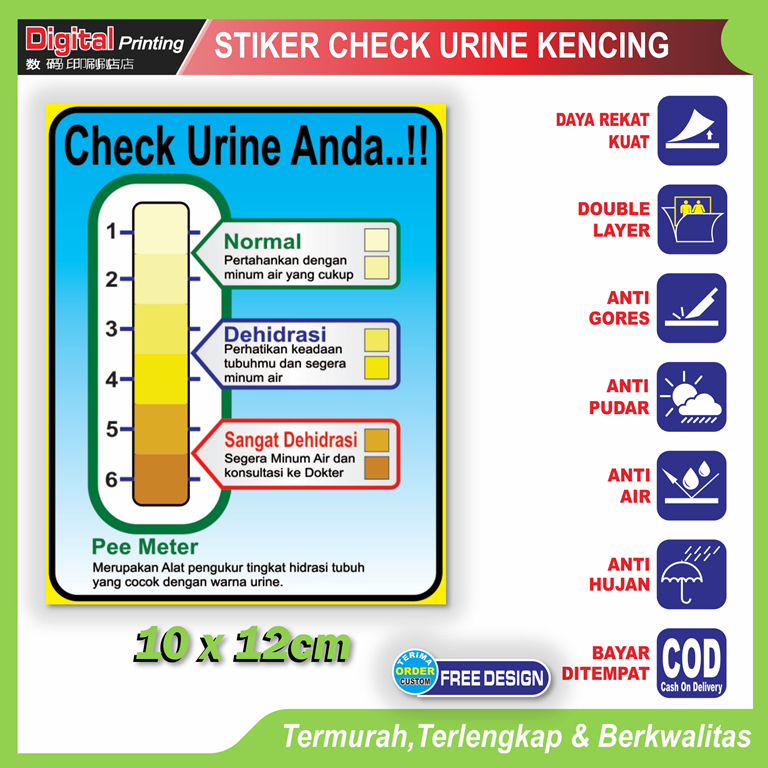 Jual Stiker tulisan check urine kontrol air kencing sticker peduli ...