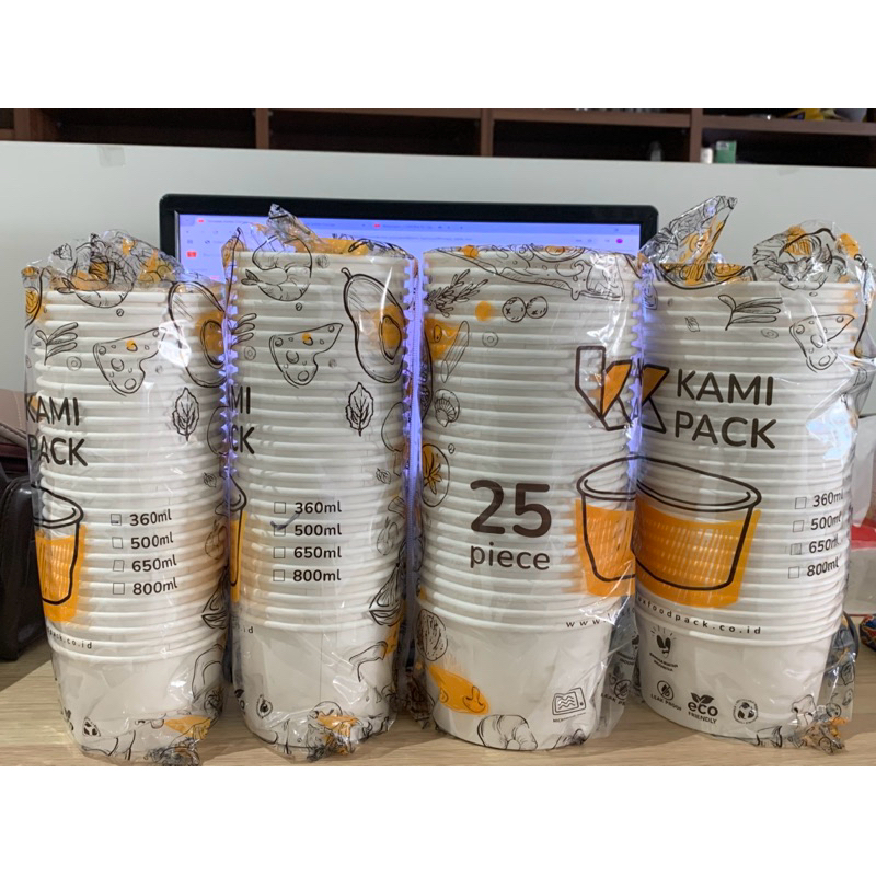 Jual Paper Bowl Kami Pack 360ml / 500ml / 650ml / 800ml | Shopee Indonesia