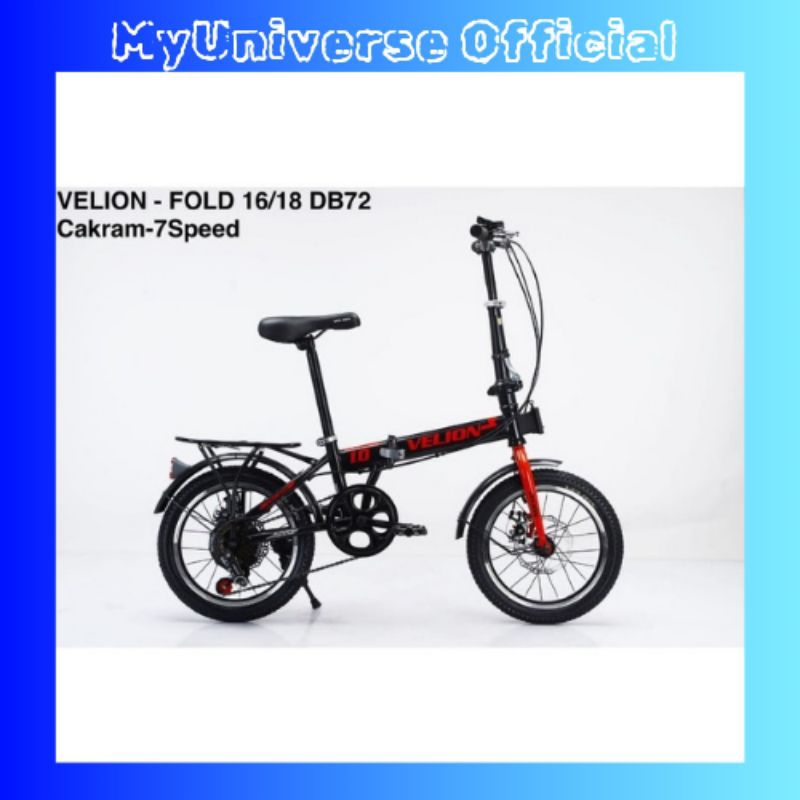 Jual SEPEDA LIPAT VELION OPERAN DB72 16 18 INCH 1 x 7 SPEED CAKRAM ...