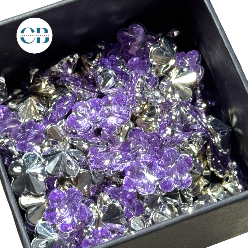 Jual Crystal Buttons Bunga isi 100 per pack | Shopee Indonesia