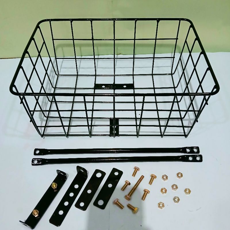 Jual Rak keranjang sepeda full besi hitam coating 35×25×15cm | Shopee ...