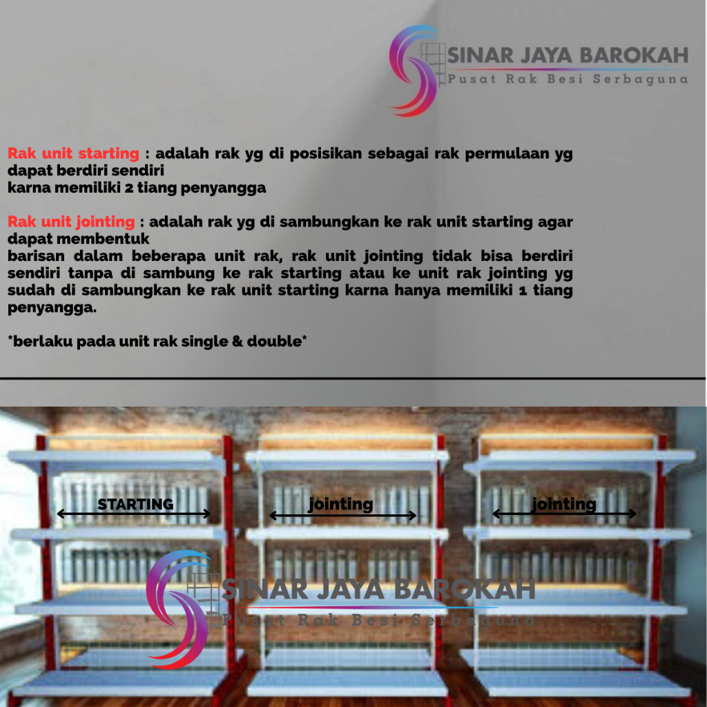 Jual Tiang Rak Minimarket Gondola Single Double Besi Tebal Anti Karat ...
