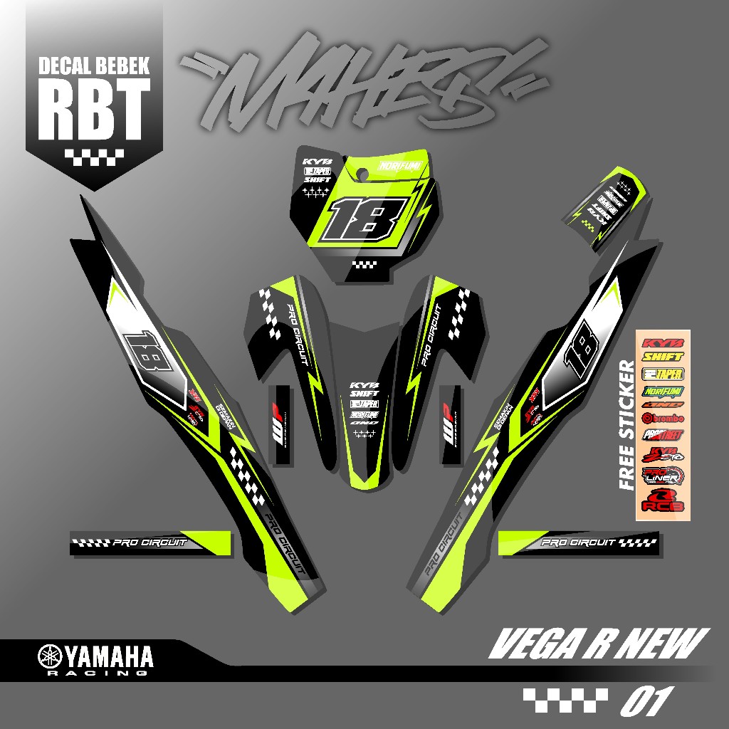 Jual Decal Stiker RBT VEGA R NEW Sticker Variasi Striping Bebek Modif ...