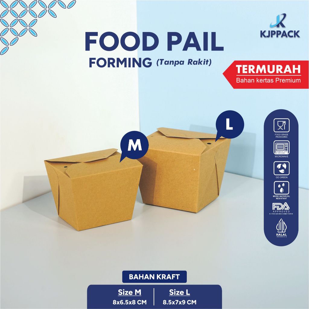 Jual KJPPACK Food Pail Premium Kraft Laminasi Food Grade | Rice Box ...