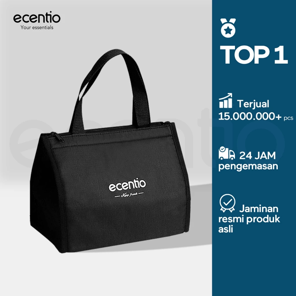 [Hanya Tas] ecentio Lunch Bag Tas Bekal Tas Tote Cooler /Portable Kotak Makan lunch bag/tas/penyimpan suhu panas - foto 1