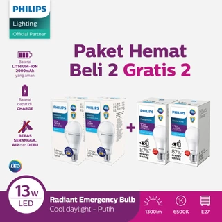 Beli 2 Philips Lampu Emergency 13W 6500k Putih Gratis 2 Lampu LED 13W 6500k Putih