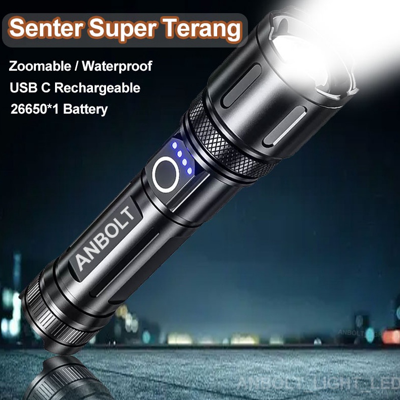 Jual KODE C14A Anbolt Senter LED Super Terang Jarak Jauh Anti Air ...