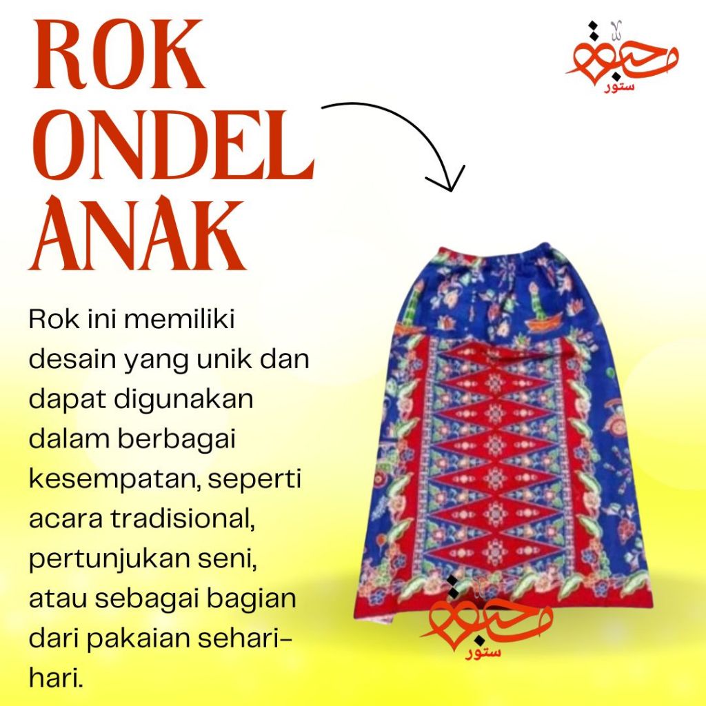Jual Rok Anak Motif Ondel Ondel Betawi Rok Tumpal Anak Rok Adat Betawi ...