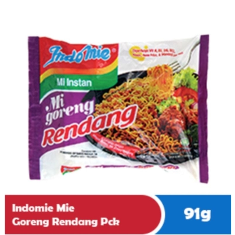 Jual Indomie Mi Instan Goreng Rendang Pck 91g - Mie Goreng Rendang ...